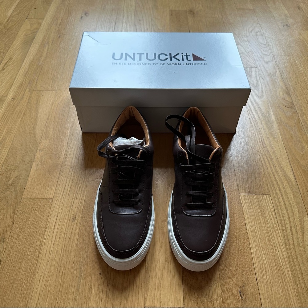 UNTUCKit Men's Brown Leather Sneakers